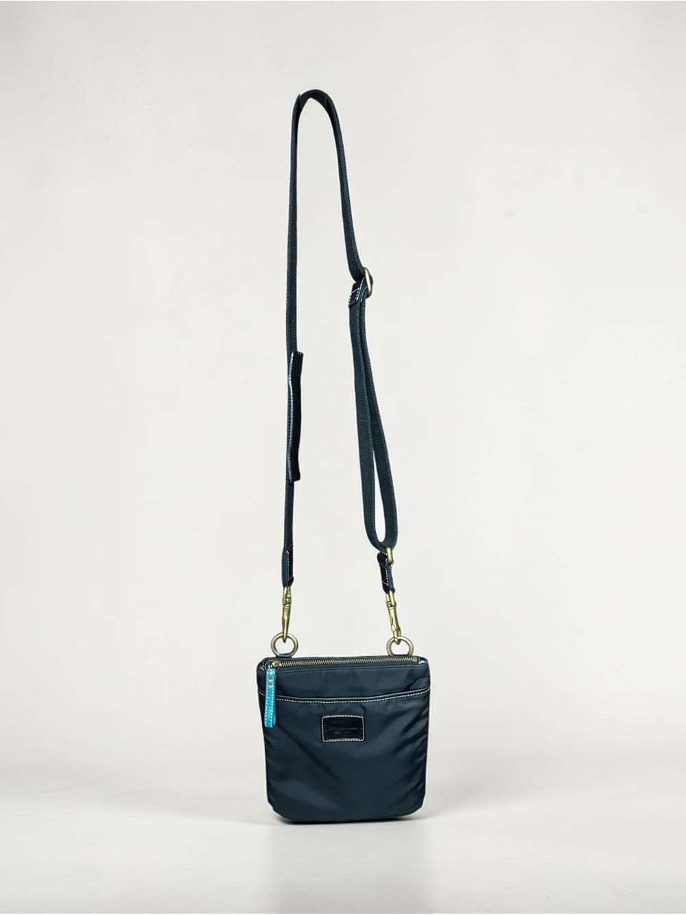 Vintage Coach black nylon crossbody bag with gold hardware PreLoved condition